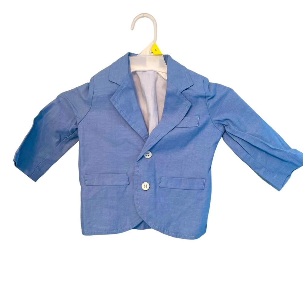 Baby Boy 12 Months Starting Out Suit Jacket Long Sleeve Shirt Blue Checked